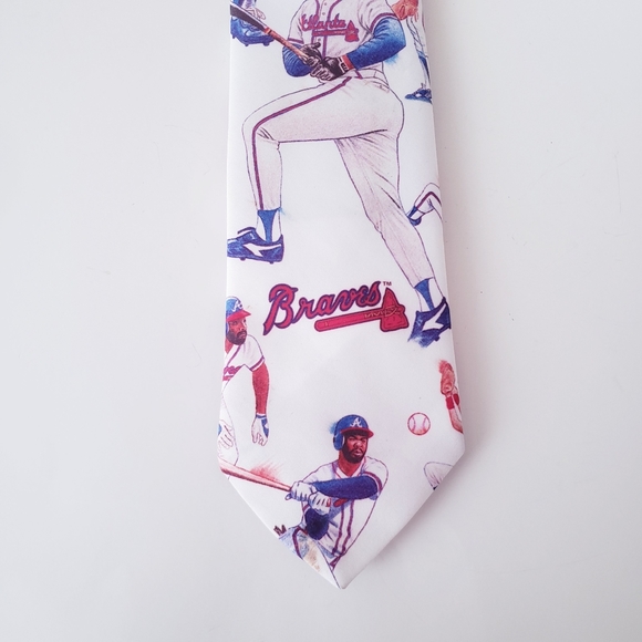 Vintage Ralph Marlin Atlanta Braves Baseball Tie - Picture 4 of 11